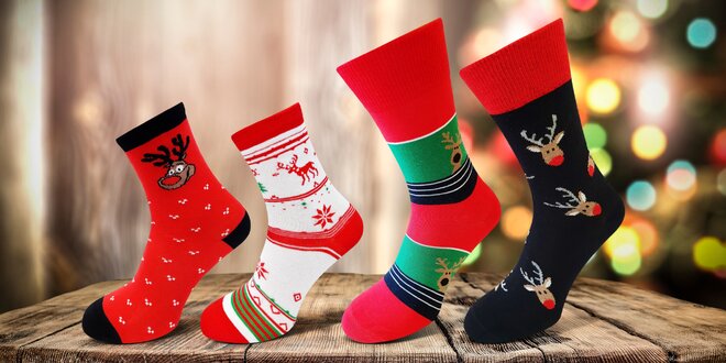 Pánské i dámské veselé vánoční ponožky