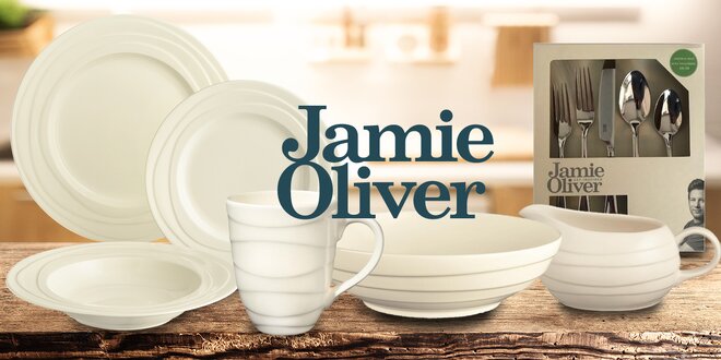 Nádobí, sklenice a příbory od Jamieho Olivera
