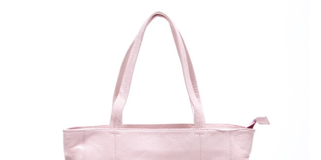 Dámská jemně růžová kožená kabelka Carla Ferreri
