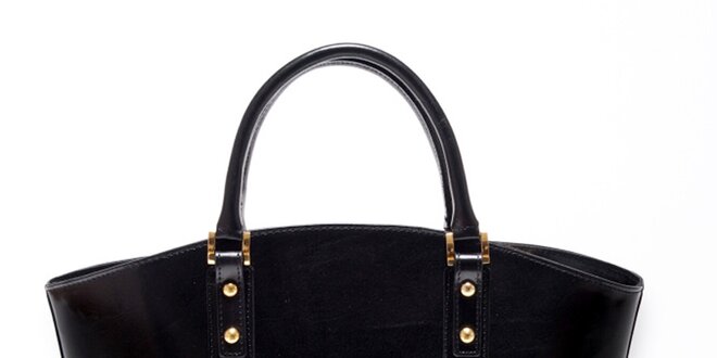 Dámská černá kožená kabelka Carla Ferreri