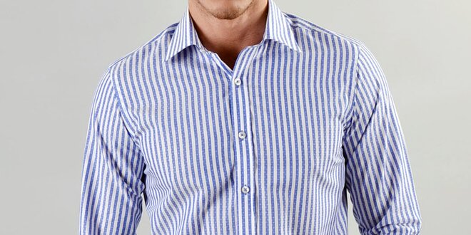 Pánská modře proužkovaná košile Marcel Massimo