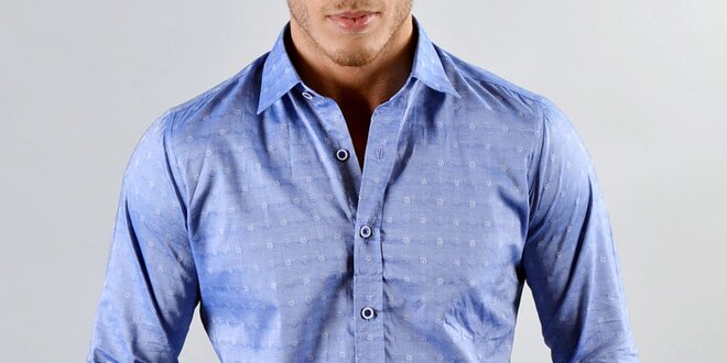 Pánská modrá košile se vzorečkem Marcel Massimo