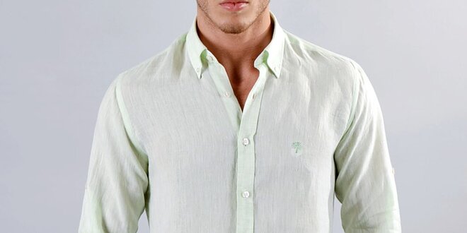 Pánská zelená lněná košile Marcel Massimo
