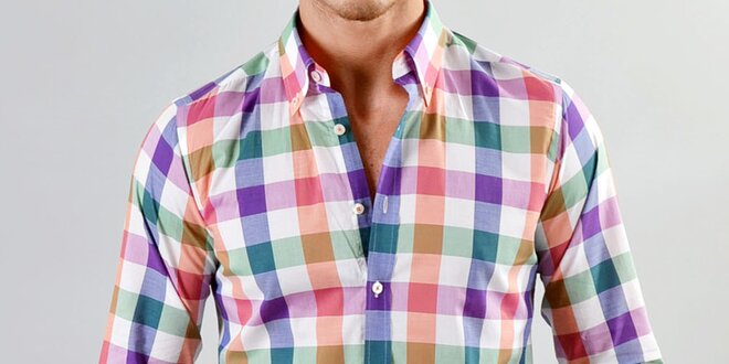 Pánská barevně kostkovaná košile Marcel Massimo