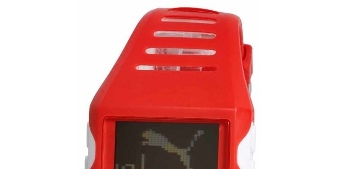 Červené digitální hodinky Puma