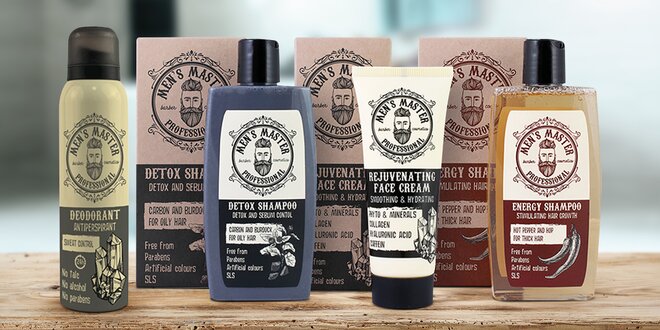 Pánské šampony, mýdlo, voda po holení i deodorant
