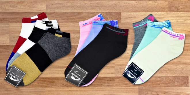 Pánské i dámské kotníkové ponožky v mnoha barvách