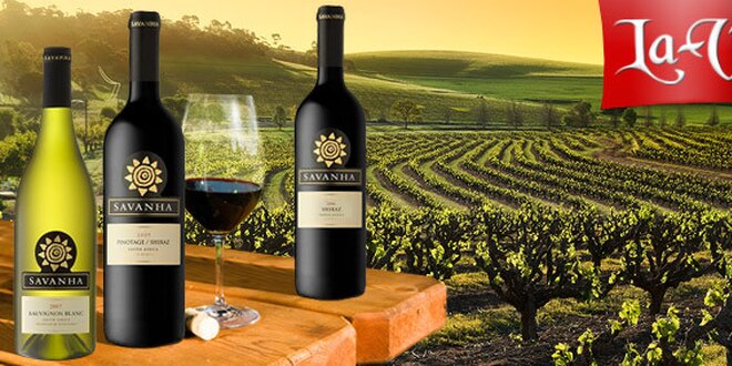 299 Kč za TŘI skvělá jihoafrická vína Savanha dle výběru