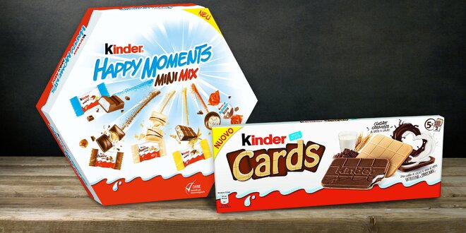 Kinder čokoláda: Happy Moments a Kinder Cards