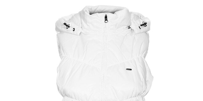 Dámská bílá prošívaná vesta Timeout s kapucí