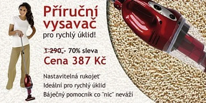 387 Kč za ruční cyklónový vysavač ALTILUX s výkonem 600 W v hodnotě 1290 Kč