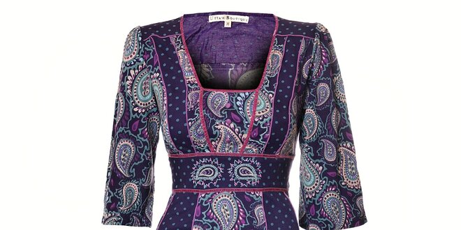 Dámské tmavě fialové etno šaty Uttam Boutique
