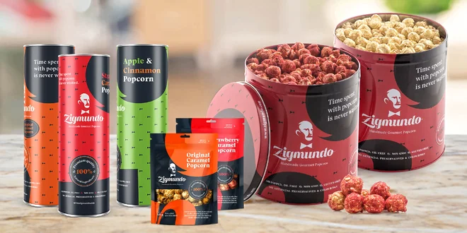 Ručně vyráběný popcorn ve 3 příchutích a baleních