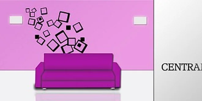 175 Kč za samolepky na zeď obsahující 20 kusů čtverců v hodnotě 500 Kč