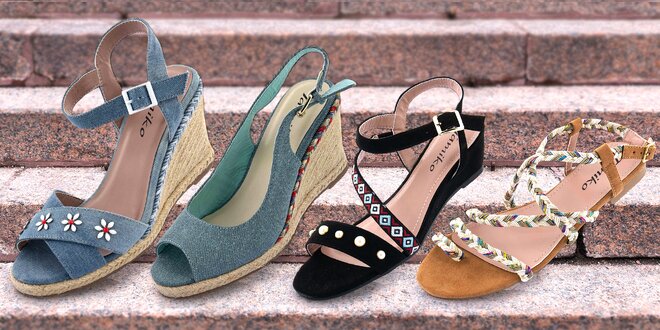 Dámské sandály Tamiko: ploché nebo s klínkem