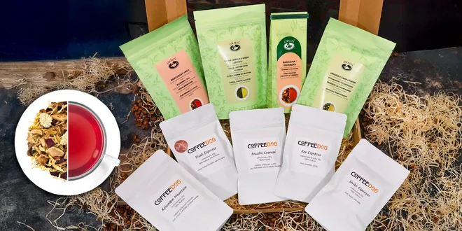 Sypané čaje Oxalis i v balíčku s kávou Coffeedog