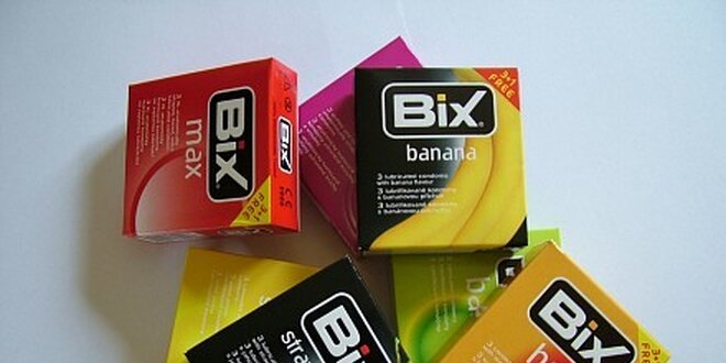 Balíček 72 kondomů BiX - různé druhy a příchutě