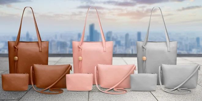 Sada 3 dámských kabelek z eko kůže ve 4 barvách