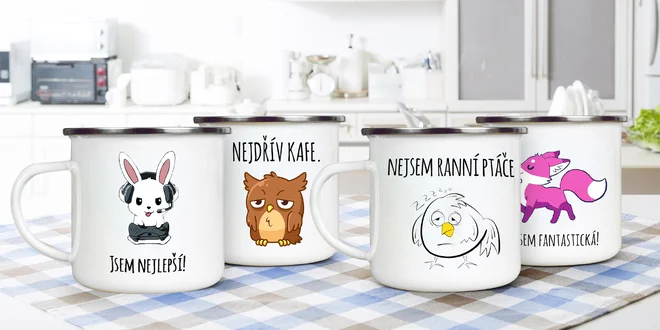 Dárkové plecháčky se zvířátky a vtipnými nápisy