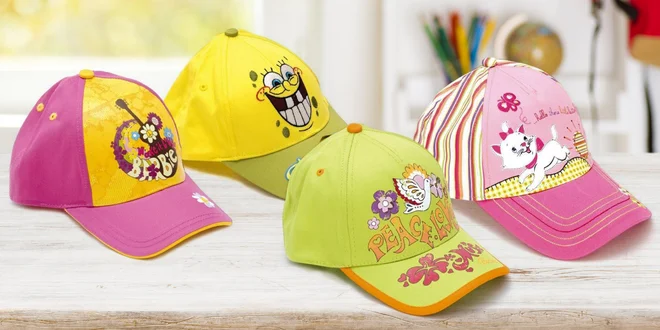 Dětské plátěné kšiltovky: Barbie i Sponge Bob