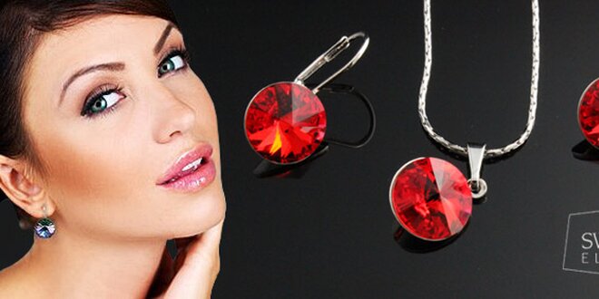 319 Kč za náhrdelník a náušnice s krystaly Swarovski, na výběr z 10 barev.