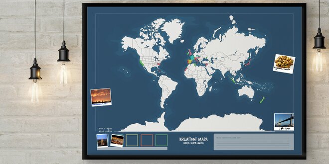Kreativní vybarvovací mapa světa se samolepkami