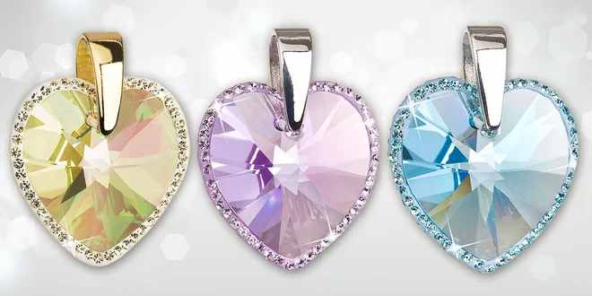 Přívěsky srdíčka se Swarovski Elements