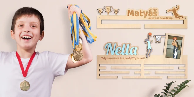 Věšáky na medaile pro sportovce i zvířata