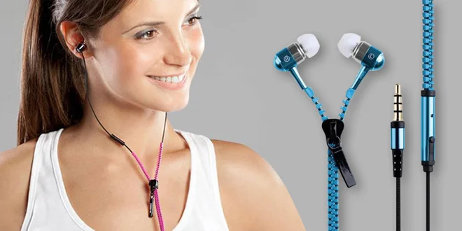 Stylová sluchátka na zip včetně pouzdra