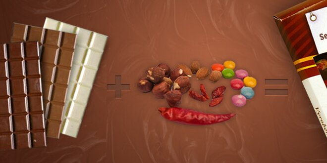 149 Kč za ručně vyráběnou čokoládu s oříšky, květy i chilli. Vtipný dárek!