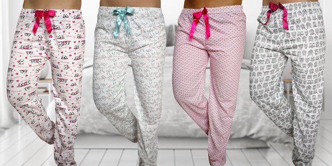 Dámské pohodlné bavlněné pyžamové kalhoty
