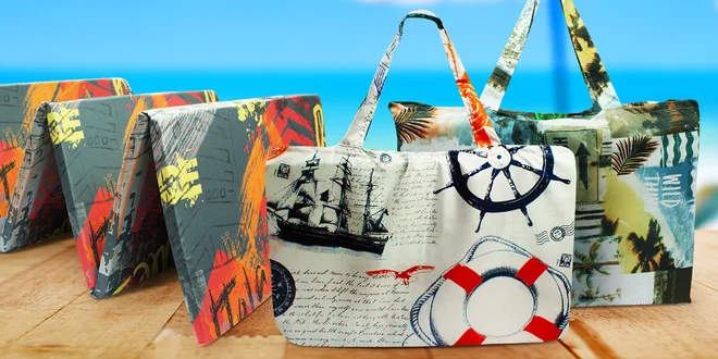 Rozkládací plážové lehátko s taškou: 4 vzory