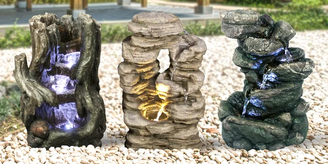 Fontány s LED diodami a vodním čerpadlem