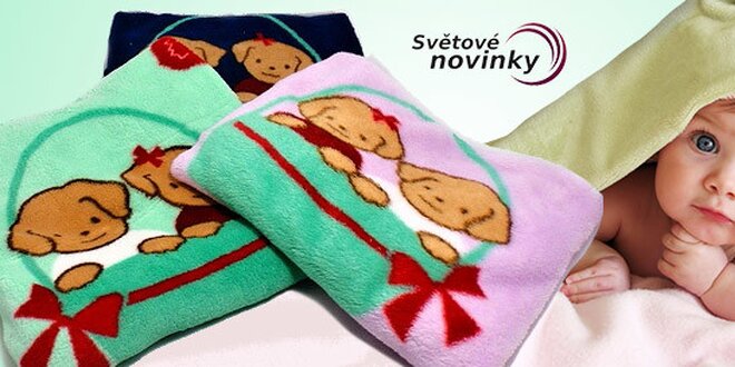 Kvalitní deka pro děti z jemného  mikrovlákna s motivem pejsků