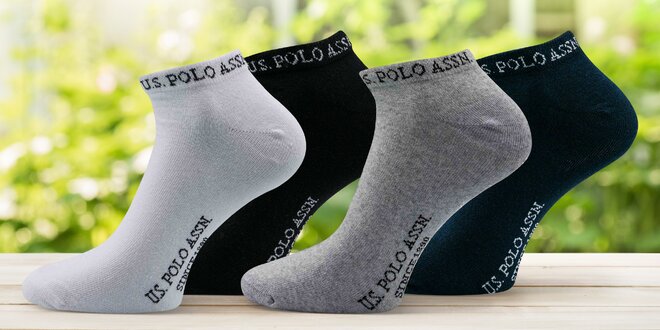 3 páry kotníkových ponožek U.S. Polo ASSN.