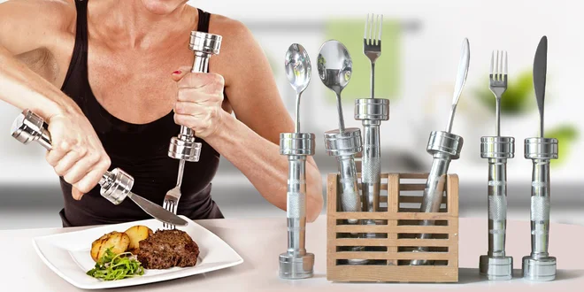 Posilujte při jídle s 1kg fitness příborem