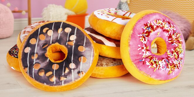 Polštářky donut ve dvanácti mlsných příchutích