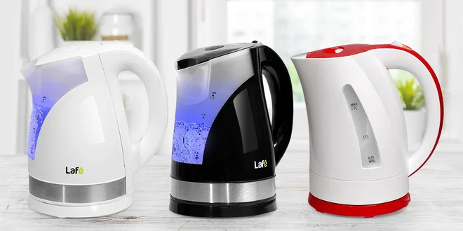 Rychlovarné konvice LAFE ve třech designech