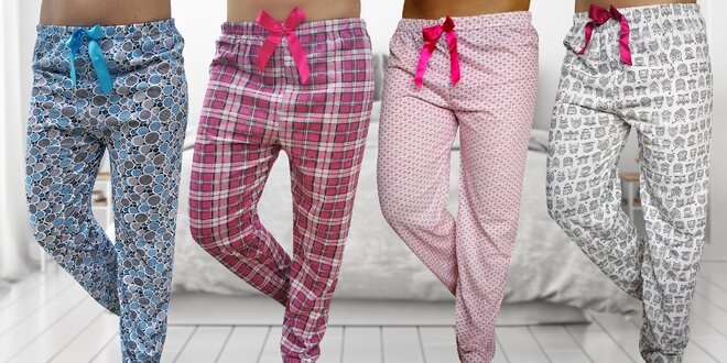 Dámské pohodlné bavlněné pyžamové kalhoty