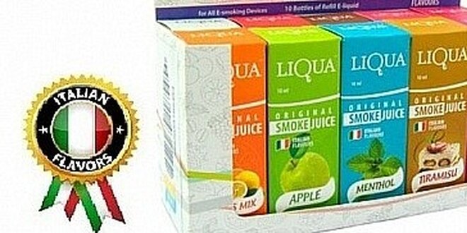 Karton (10x10 ml) e-liquidů mix příchutí oblíbené italské značky Liqua