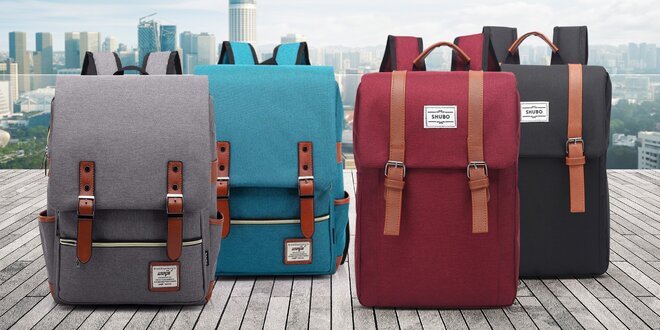 Trendy retro batoh v 6 barvách se 2 nebo 5 kapsami