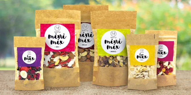 Mix Natu: směs oříšků a lyofilizovaného ovoce