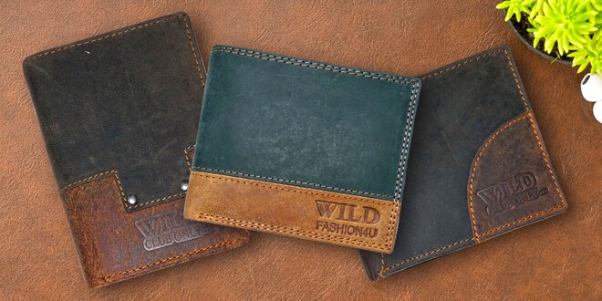 Pánské kožené peněženky Wild z broušené kůže