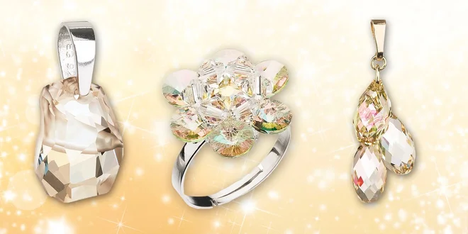 Přívěsky a prsteny Swarovski Elements