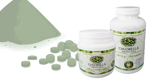 Chlorella: balenie 750 alebo 1200 tabliet