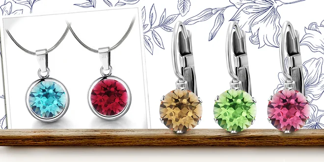 Oceľové sety s kryštálmi Swarovski Round Chatons