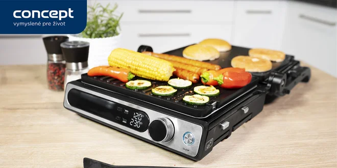 Kontaktný gril s teplotnou sondou: Concept GE3500 a GE3550