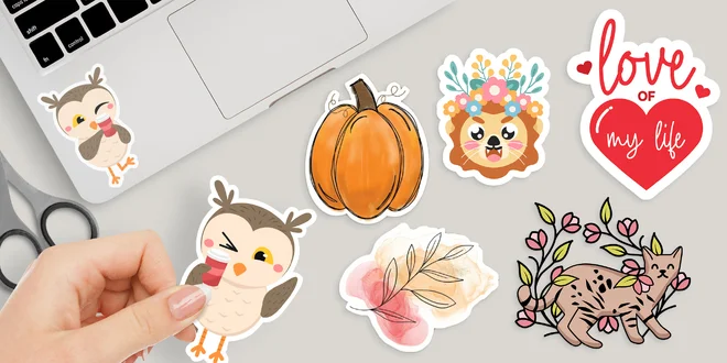 Samolepky do diářů, na sklo i notebook: různé motivy