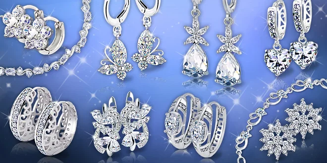 Třpytivé náušnice a náramky La Diamantina