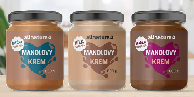 Mandlové krémy s bílou, mléčnou a hořkou čokoládou